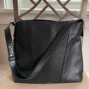 Vince Black Leather Shoulder Bag